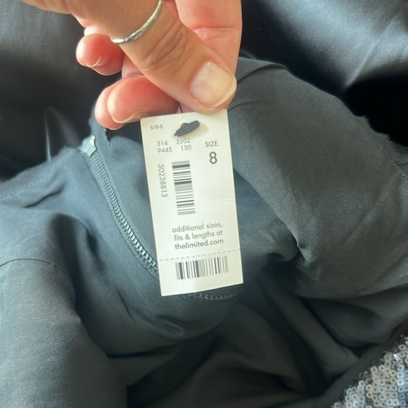 The Limited size 8 Black Sequin and Satin Mini Dress with Low Scoop Zipper Back - Picture 10 of 14